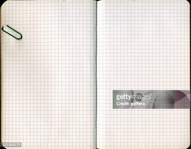 notebook with clip - paper clip stockfoto's en -beelden