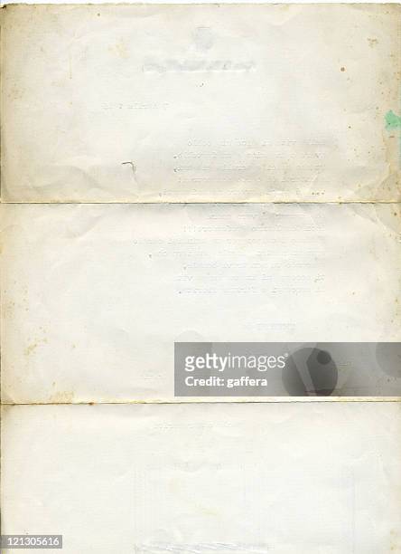 isolated picture of old, aged white paper - folded stock pictures, royalty-free photos & images