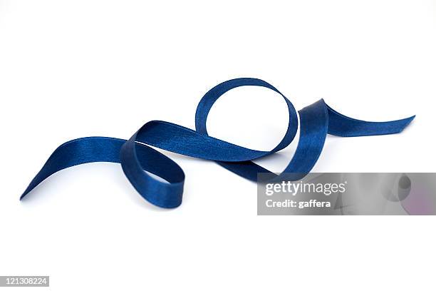 blue ribbon - satin stockfoto's en -beelden