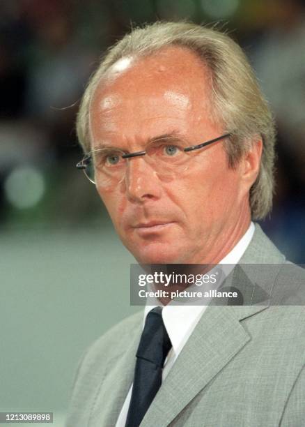 Sven-Göran Eriksson, Trainer von Lazio Rom, aufgenommen am 14.9.1999 in der Leverkusener Bay-Arena im Gruppenspiel der europäischen Fußball-Champions...