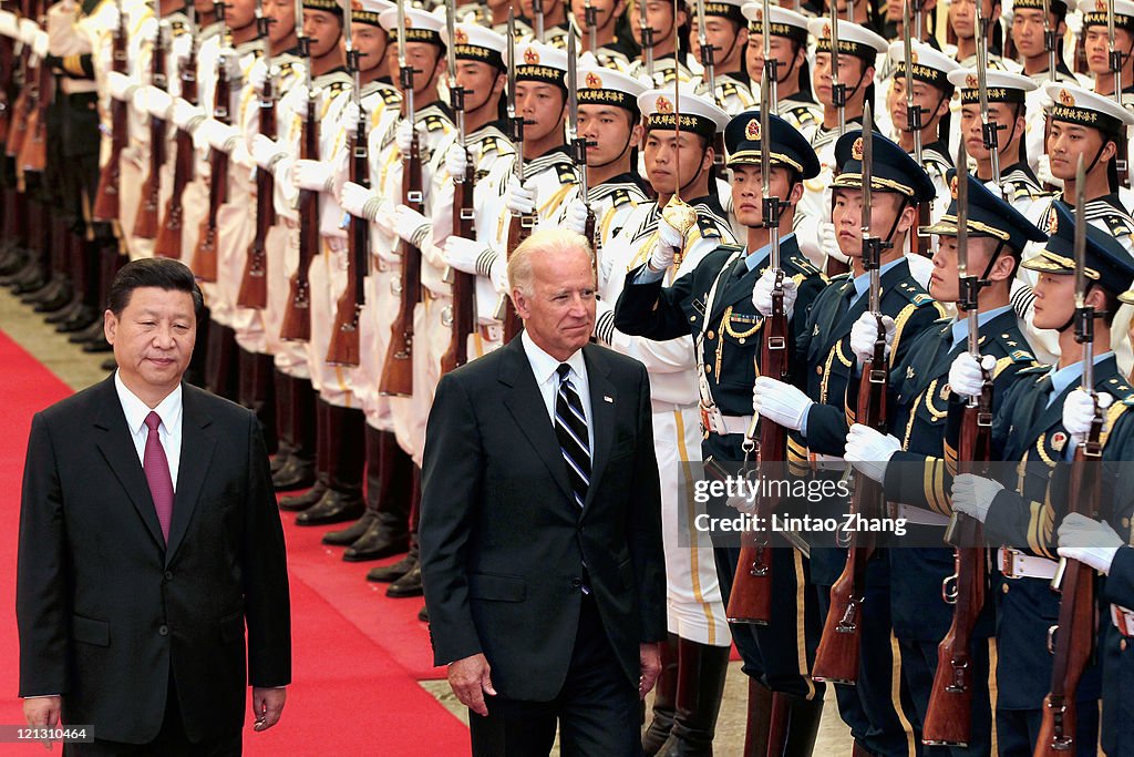 U.S. Vice President Joe Biden Meets Chinese Vice President Xi Jinping