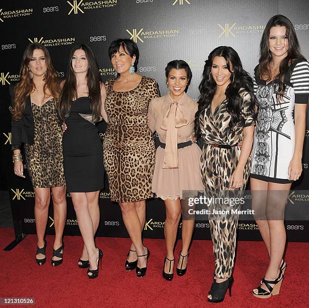 Reality TV stars Khloe Kardasian, Kylie Jenner, Kris Kardashian, Kourtney Kardashian, Kim Kardashian, and Kendall Jenner arrive on the red carpet of...