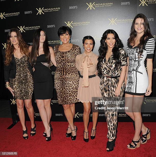 Reality TV stars Khloe Kardasian, Kylie Jenner, Kris Kardashian, Kourtney Kardashian, Kim Kardashian, and Kendall Jenner arrive on the red carpet of...