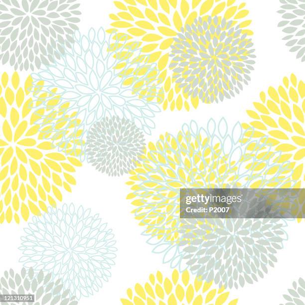 floral pattern seamless background - chrysanthemum stock illustrations