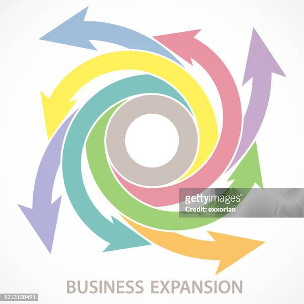 business expansion concept symbol - road junction stock illustrations