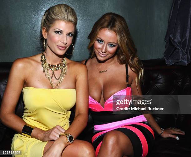 Real Housewife of Orange County Alexis Bellino and Singer Aubrey O'Day attend the LG Revolution party hosted by Verizon at The Sayers Club on August...