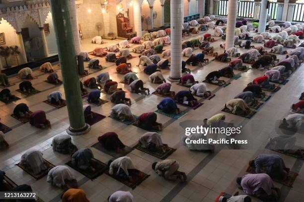 Bangladeshi Muslims offered their Jumma Prayers by maintaining social distancing and following the governments health advice. They were allowed to...