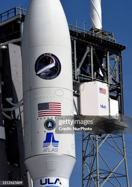 United Launch Alliance Atlas V rocket carrying the X-37B Orbital Test Vehicle stands ready on May 15, 2020 for a scheduled launch tomorrow at Cape...