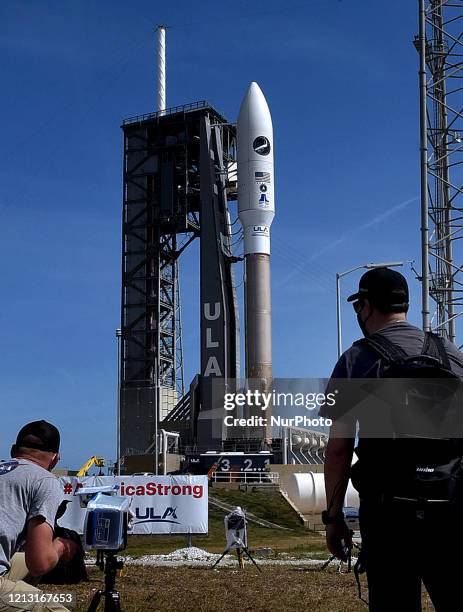 United Launch Alliance Atlas V rocket carrying the X-37B Orbital Test Vehicle stands ready on May 15, 2020 for a scheduled launch tomorrow at Cape...