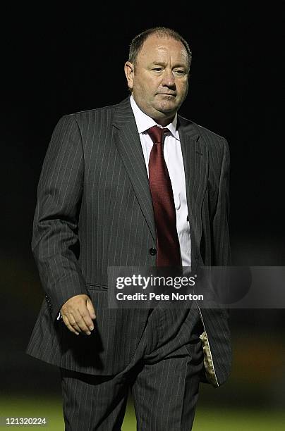 Northampton Town manager Gary Johnson walks dejectedly from the pitch at end of the npower League Two match between Bristol Rovers and Northampton...