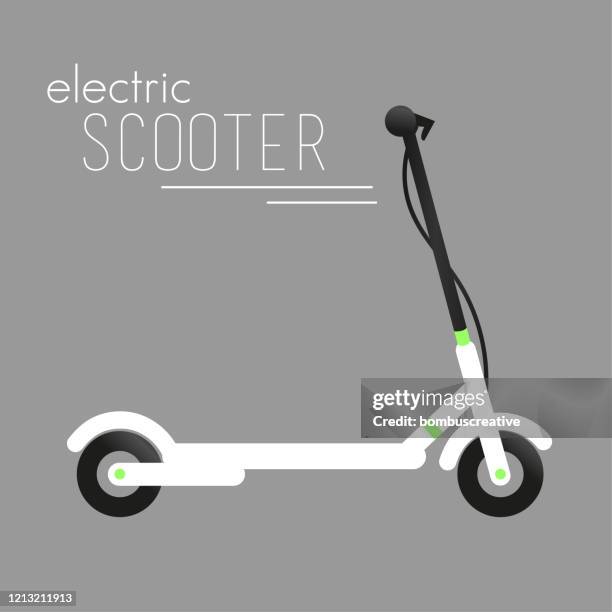 electric scooter white design - scooter stock illustrations