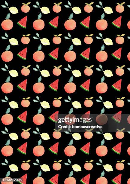 fruits pattern - lemon granita stock illustrations