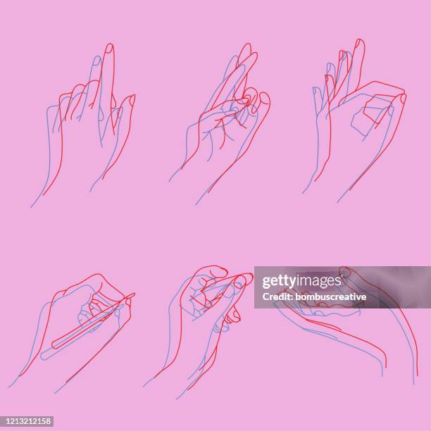 hand shapes set illustration - hand squeeze stock illustrations
