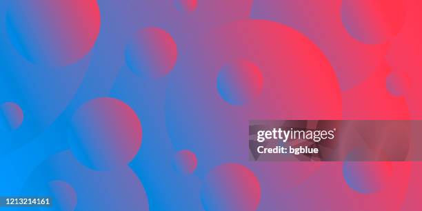 abstract geometric background with blue gradient circles - red bubble background stock illustrations