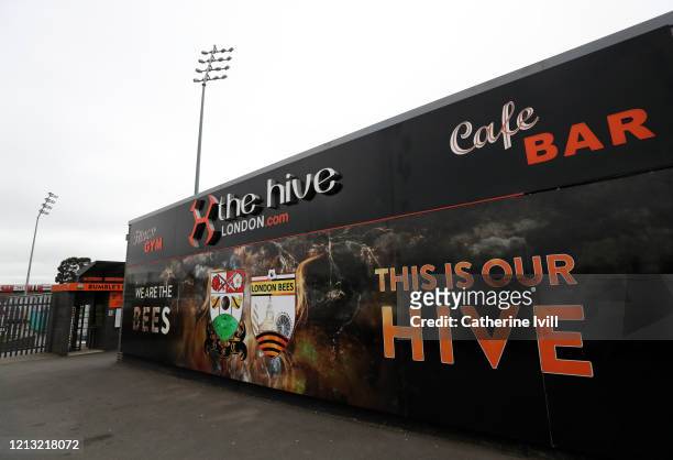 General view outside The Hive stadium, home of Barnet FC, The London Bees and Tottenham Hotspur Women. Barnet have announced that they have put all...