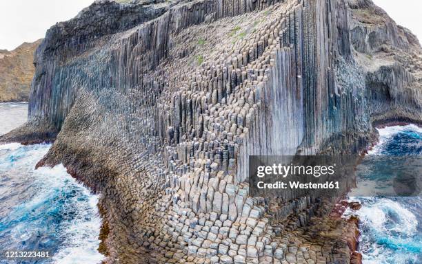 spain, canary islands, la gomera, vallehermoso, los organos basalt rock formation, organ pipe rock - gomera canary islands stock pictures, royalty-free photos & images