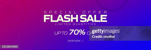 sale banner template design, flash sale special offer vector illustration. - flash sale stock illustrations