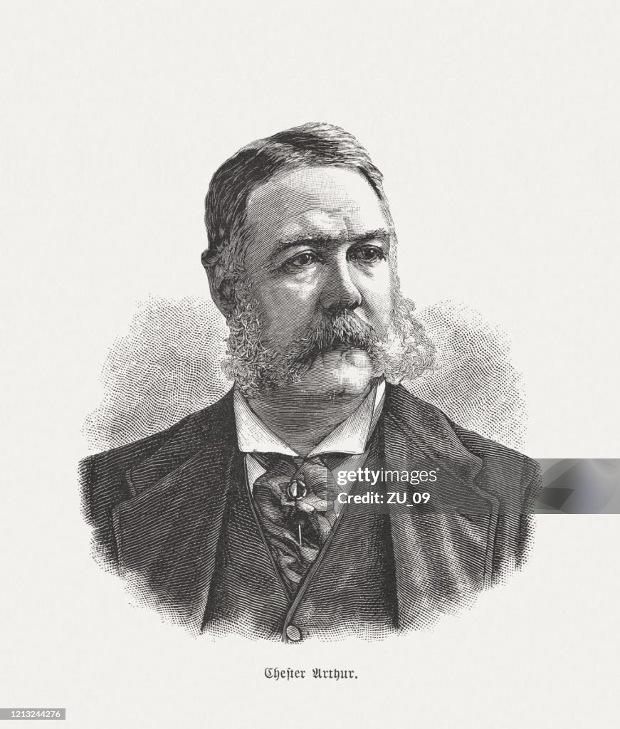 Chester Alan Arthur (1829-1886), 21st U.S. president, woodcut, published 1893