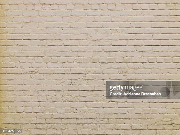 light beige painted brick wall - couleur crème photos et images de collection