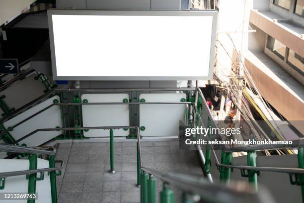 blank billboard above the escalator - electronic billboard bildbanksfoton och bilder