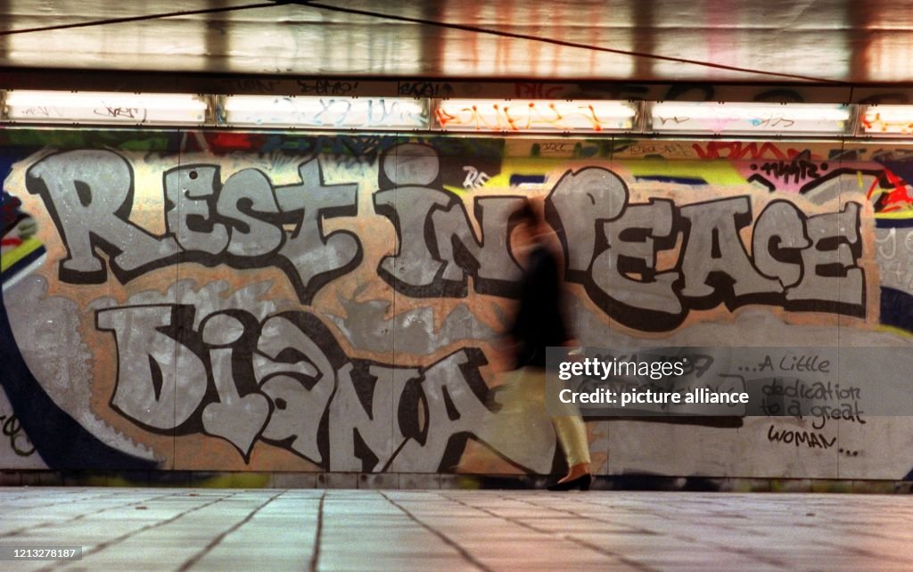 Trauer-Graffiti für Prinzessin Diana in Frankfurt