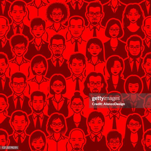 different people seamless pattern - parade crowd stock illustrations