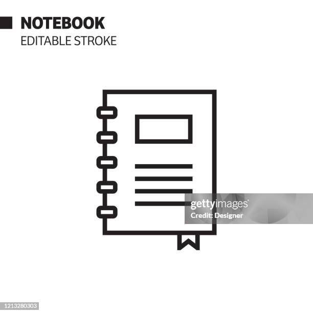 ilustrações de stock, clip art, desenhos animados e ícones de notepad line icon, outline vector symbol illustration. pixel perfect, editable stroke. - bloco espiral