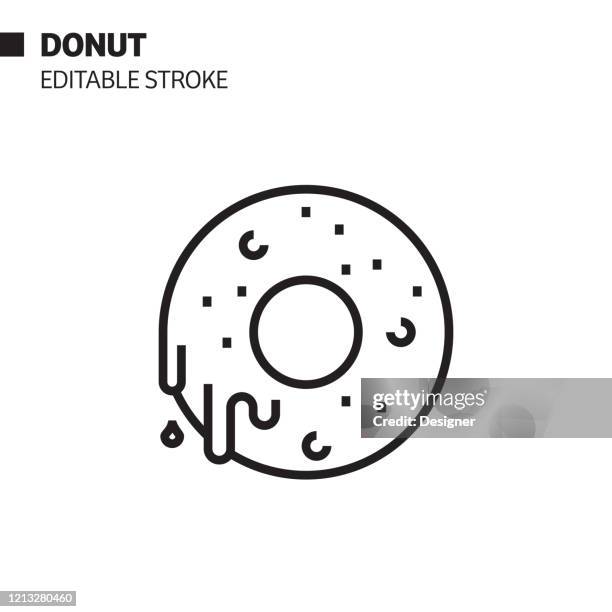 stockillustraties, clipart, cartoons en iconen met pictogram donutlijn, illustratie van het symbool van de tekenvector. pixel perfect, bewerkbare slag. - dairy logo