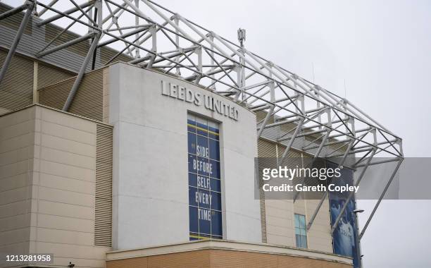 General view of the Elland Road, home of Leeds United on March 18, 2020 in Leeds, England.