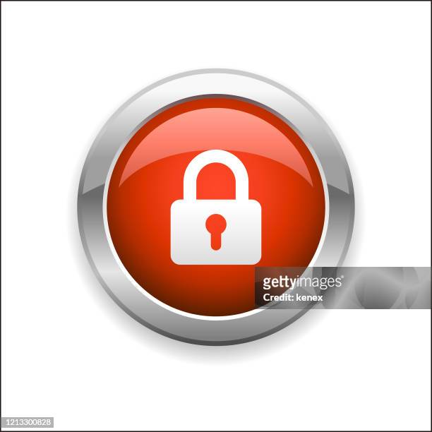 lock and security glossy icon - lockout stock illustrations