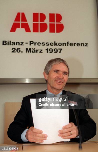 Vorstandsvorsitzender der deutschen Asea Brown Boveri AG , einer Tochter des schwedisch-schweizerischen Elektrokonzerns, aufgenommen am 26.31997 auf...