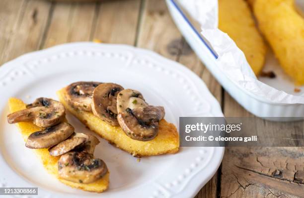 polenta fritta - cornmeal stock pictures, royalty-free photos & images