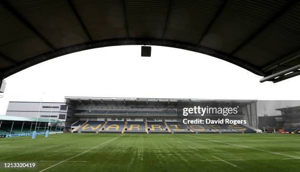 General views of Sixways Stadium, the home of Worcester Warriors on March 18, 2020 in Worcester, England. The Rugby Football Union has suspended all...