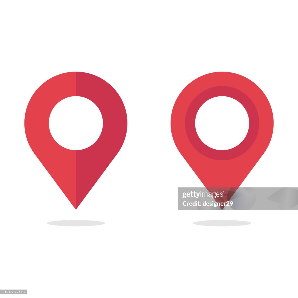Map Pin, Location Icon Vector Design on White Background.