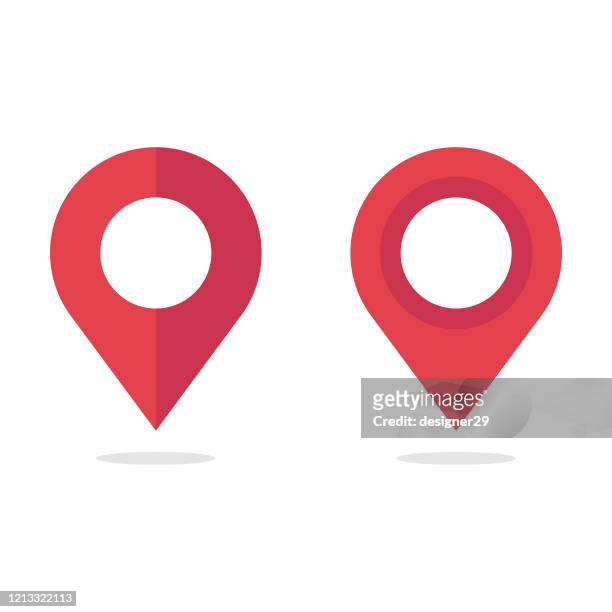 map pin, location icon vector design on white background. - direction stock illustrations