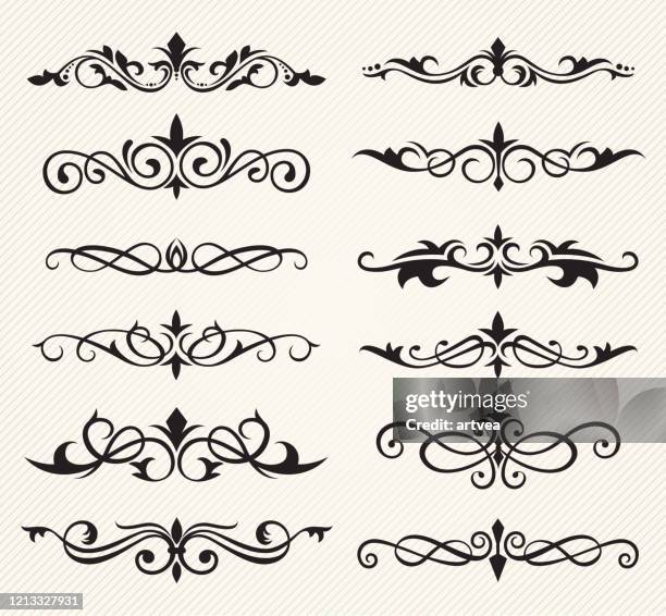 decorative ornate elements - flourishes stock illustrations