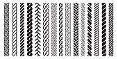 Plait and braids pattern icon, line art design
