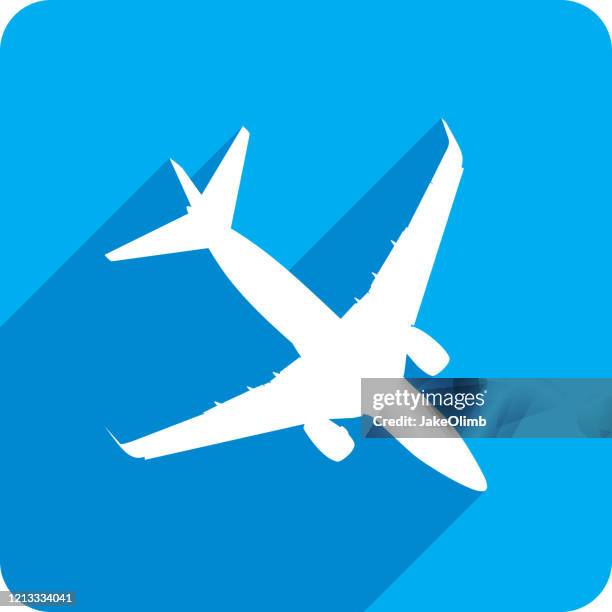 stockillustraties, clipart, cartoons en iconen met het silhouet van het pictogram van het vliegtuig - bedrijfsvliegtuig