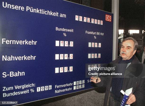 Der Vorstandschef der Deutschen Bahn AG, Johannes Ludewig, stellt am im Frankfurter Hauptbahnhof die erste von bundesweit 20 geplanten...