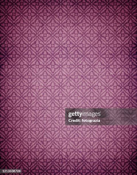 vintage wallpaper design printed on paper - purple room stock pictures, royalty-free photos & images