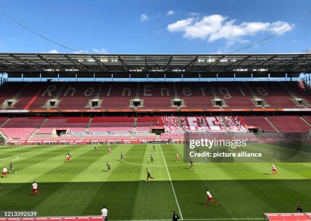 May 2020, North Rhine-Westphalia, Cologne: Football, Bundesliga, 1st FC Köln - 1st FSV Mainz 05, 26th matchday, RheinEnergieStadion: Empty stands...