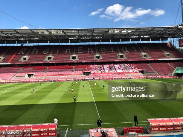 May 2020, North Rhine-Westphalia, Cologne: Football, Bundesliga, 1st FC Köln - 1st FSV Mainz 05, 26th matchday, RheinEnergieStadion: Empty stands...