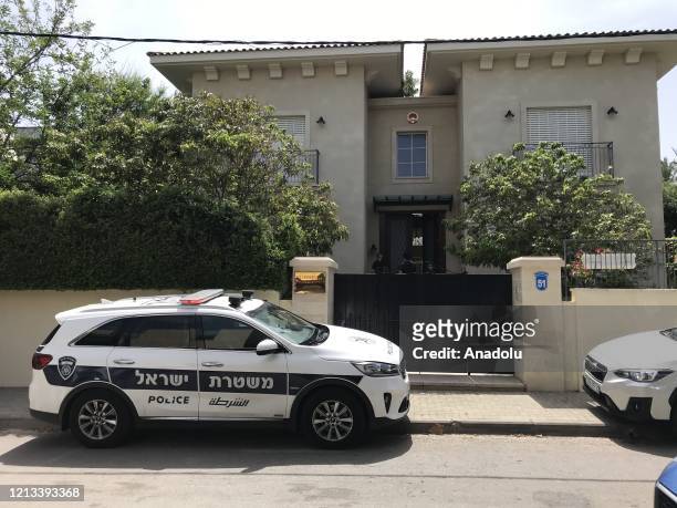 Police officers inspect the residence of China's embassy after Chinaâs ambassador to Israel Du Wei was found dead in his home in Herzliya, Israel on...