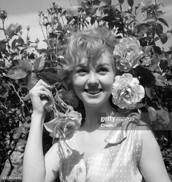 Portrait de l'actrice Mylène Demongeot, la révélation 1957, pour son interprétation dans le film "Les sorcières de Salem" de Raymond Rouleau avec...