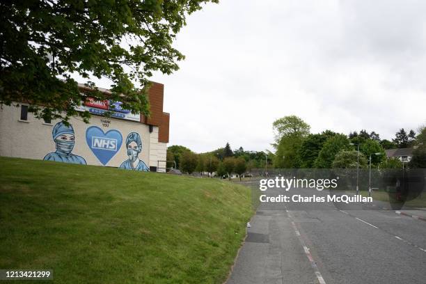 Mural expressing support for the NHS can be seen on a loyalist estate on May 18, 2020 in Londonderry, Northern Ireland. Murals in the province...