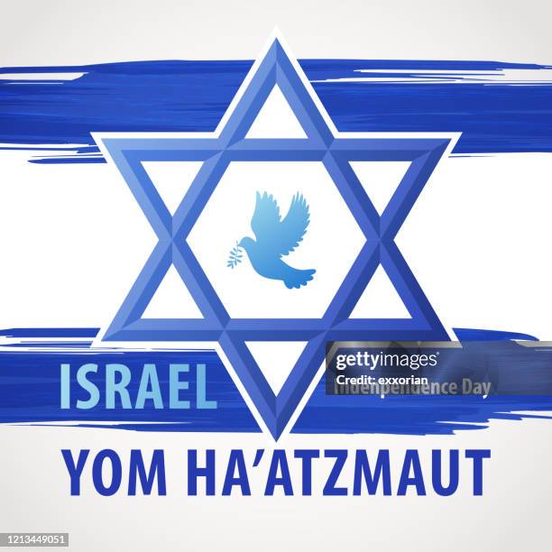david star & dove of peace - israeli independence day stock illustrations