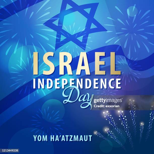 israel independence day celebration - declaration of independence stock illustrations