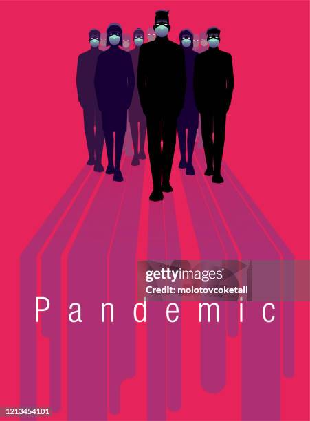 stockillustraties, clipart, cartoons en iconen met platte en moderne pandemische poster - filmposter