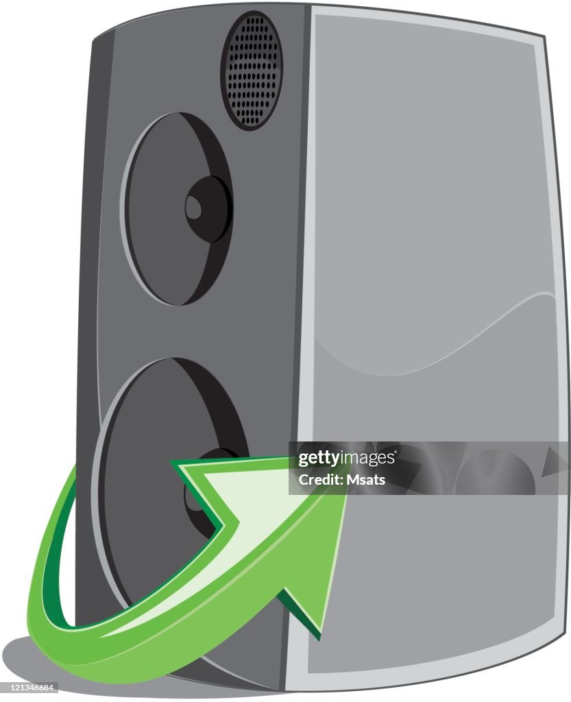 Speaker icon witn arrow sing