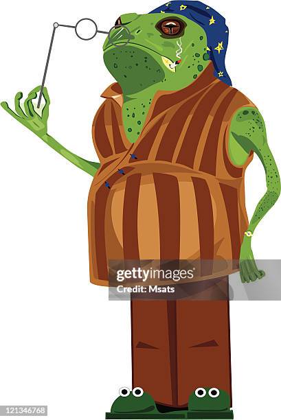toad is in a night-dress - green tree frog stock illustrations